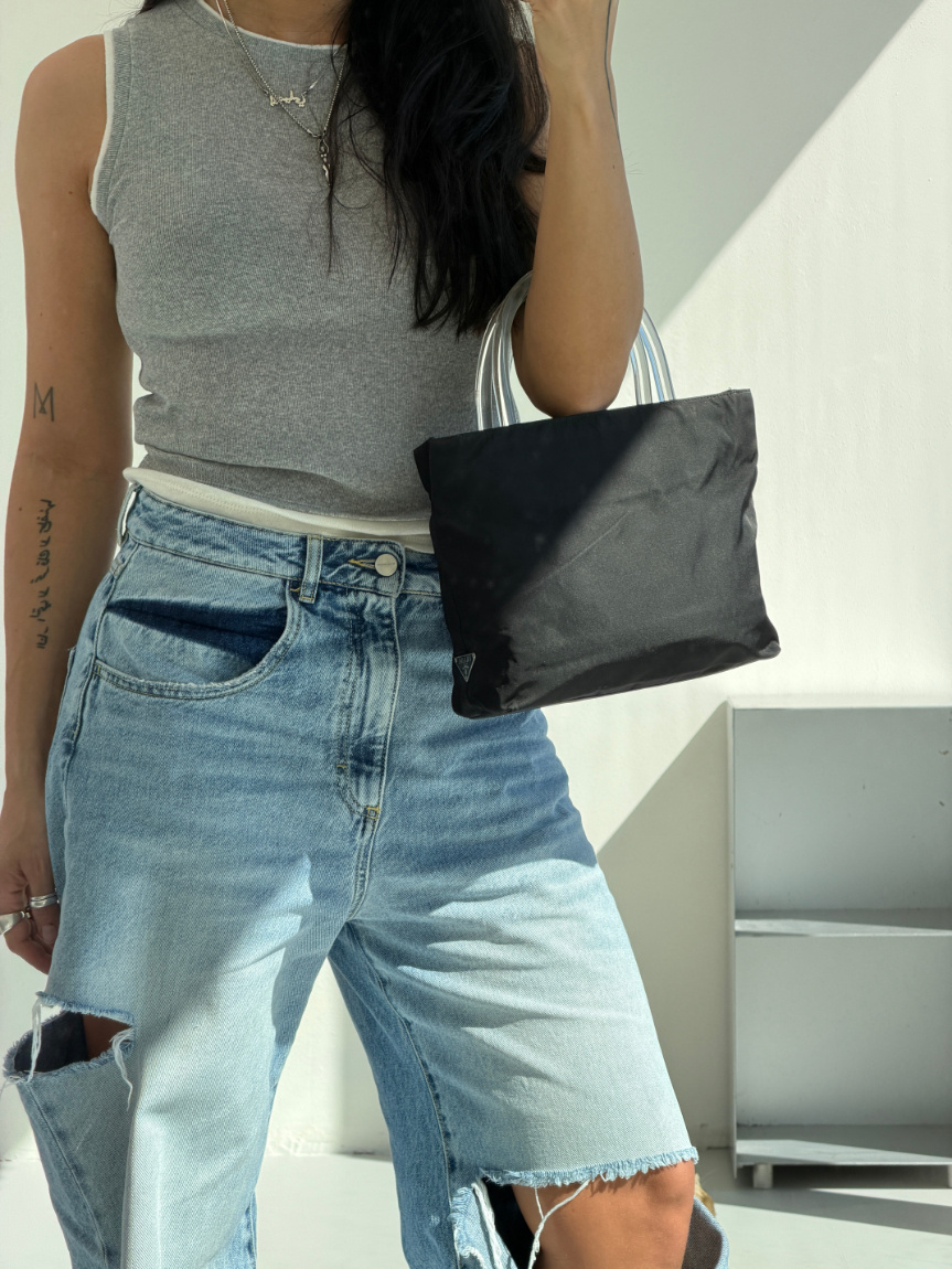 RR ARCHIVE Prada Nylon Plexi Handle Mini Bag