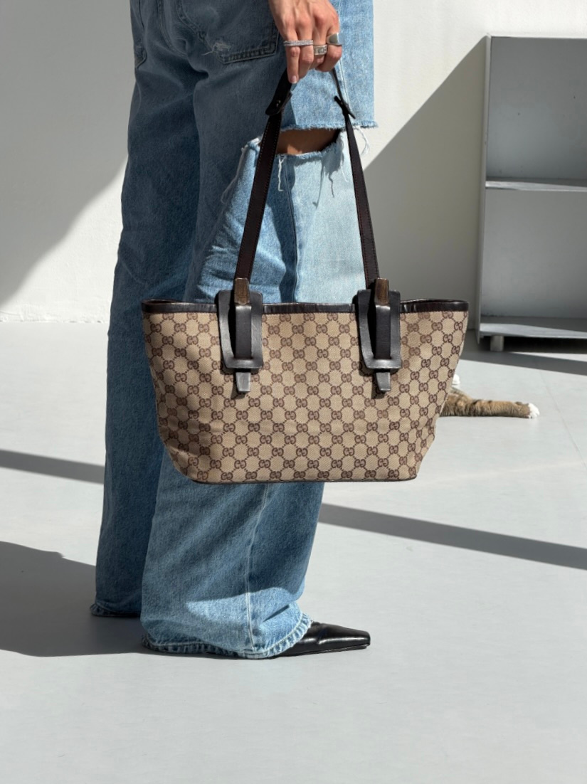RR ARCHIVE Gucci GG Canvas & Leather Shoulder Bag