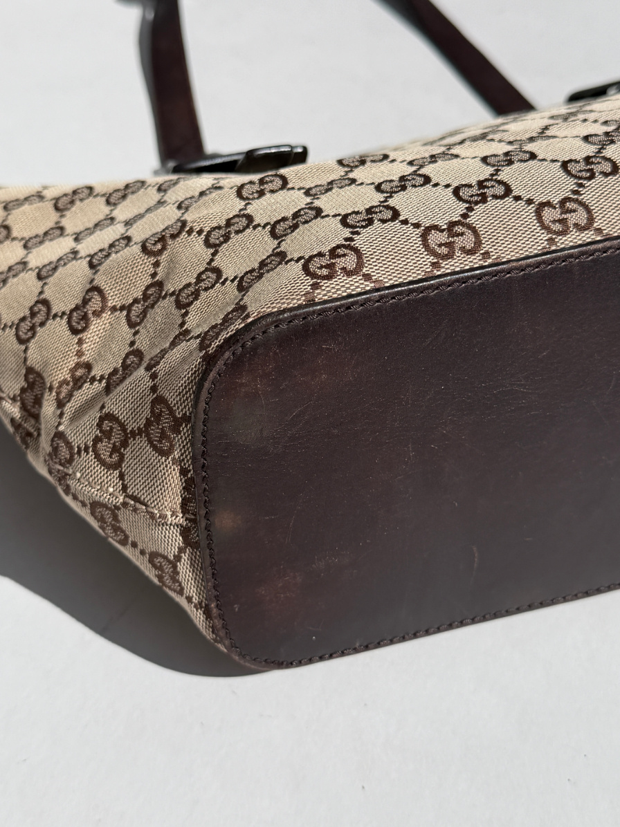 RR ARCHIVE Gucci GG Canvas & Leather Shoulder Bag