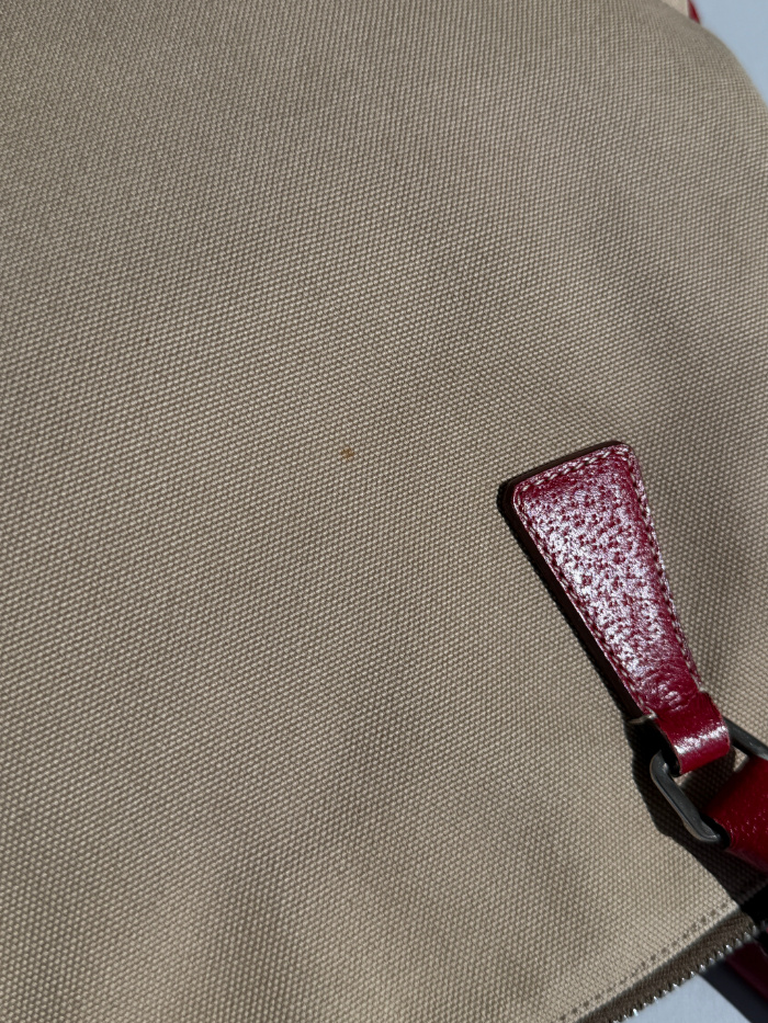 RR ARCHIVE Prada Canvas Red Leather Handbag