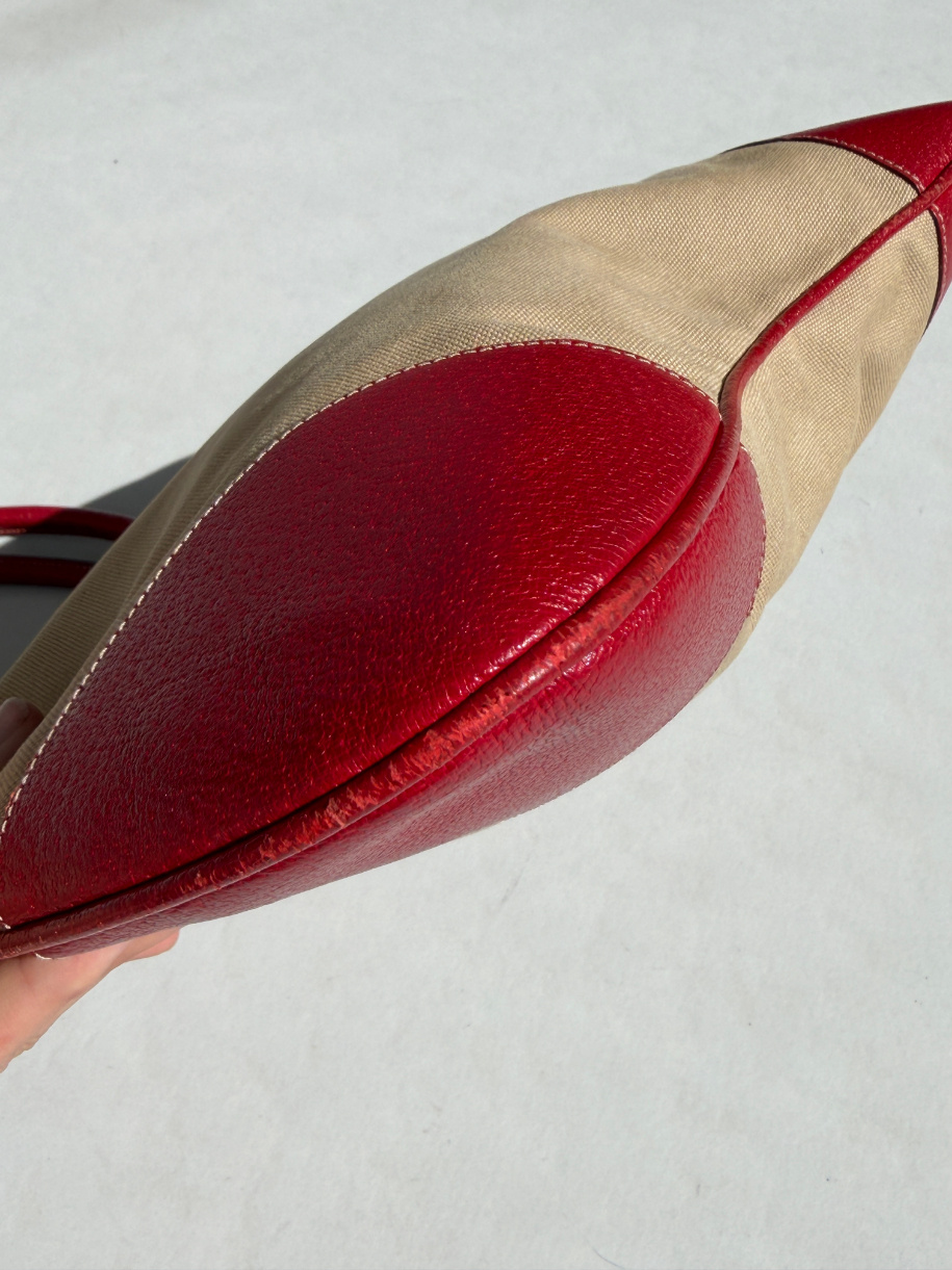 RR ARCHIVE Prada Canvas Red Leather Handbag