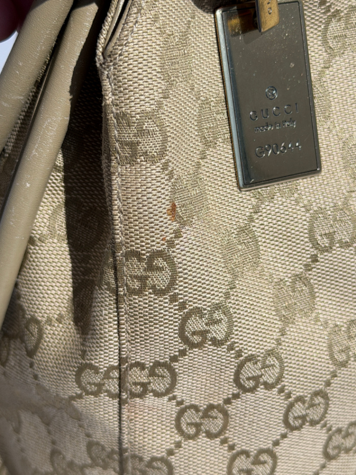 RR ARCHIVE Gucci GG Canvas Leather Handle Bag