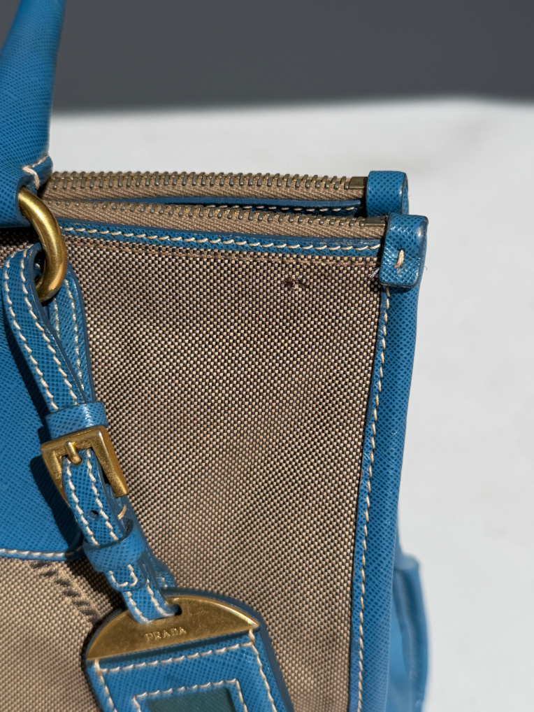 RR ARCHIVE Prada Canvas & Leather Logo Handbag