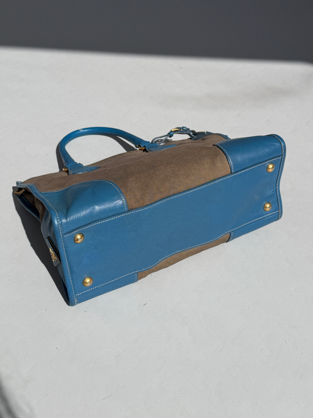 RR ARCHIVE Prada Canvas & Leather Logo Handbag