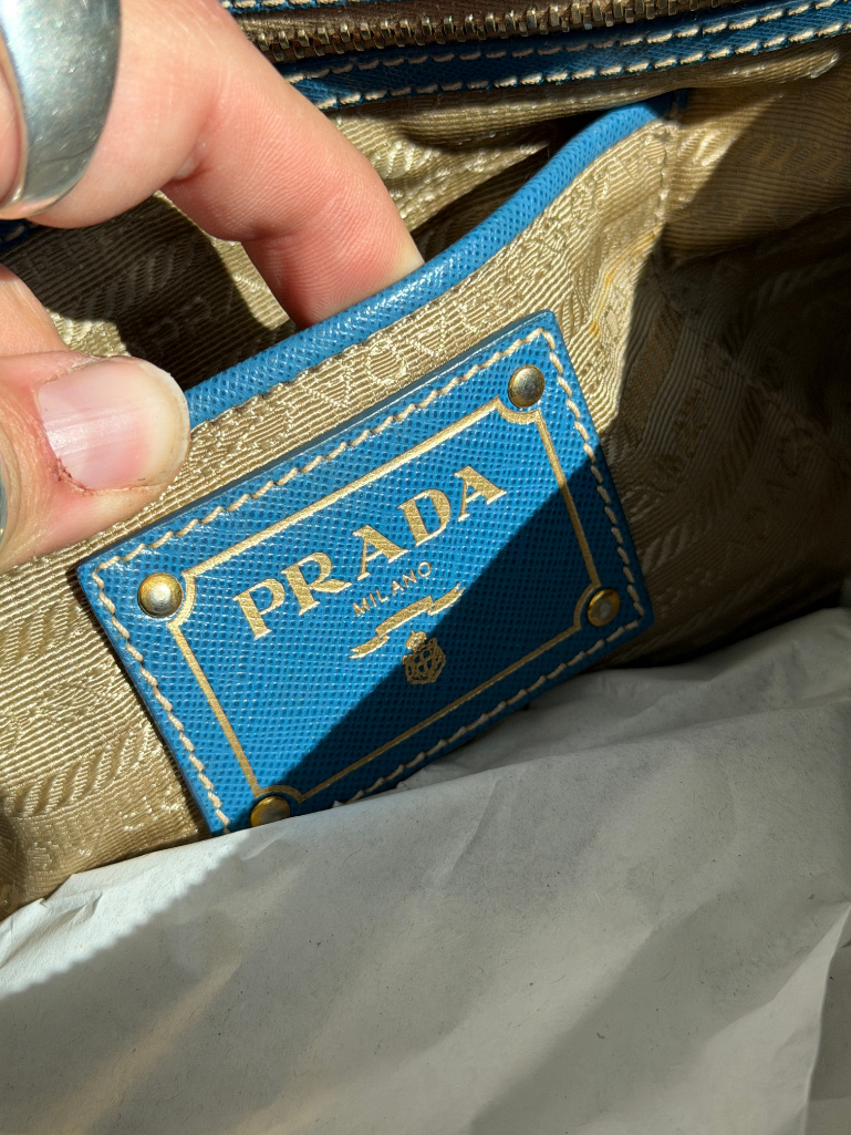 RR ARCHIVE Prada Canvas & Leather Logo Handbag