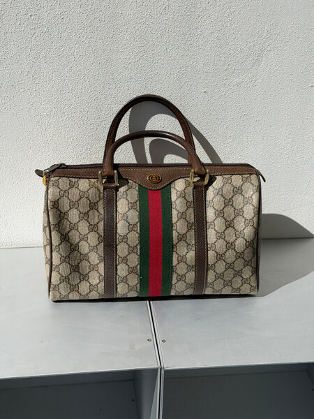 RR ARCHIVE Gucci GG Web Sherry Line Boston Bag