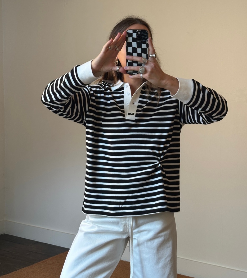 Laagam Duse striped longsleeve polo