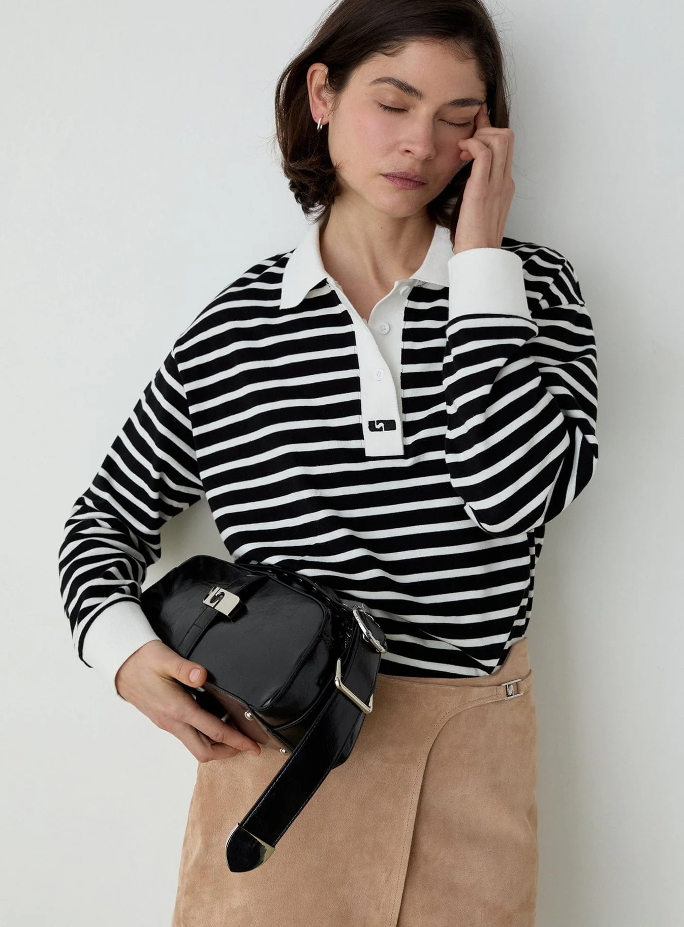Laagam Duse striped longsleeve polo