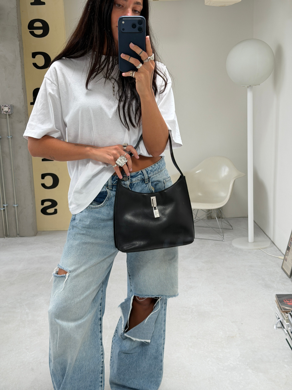 RR ARCHIVE Gucci Lock Leather Shoulder Bag
