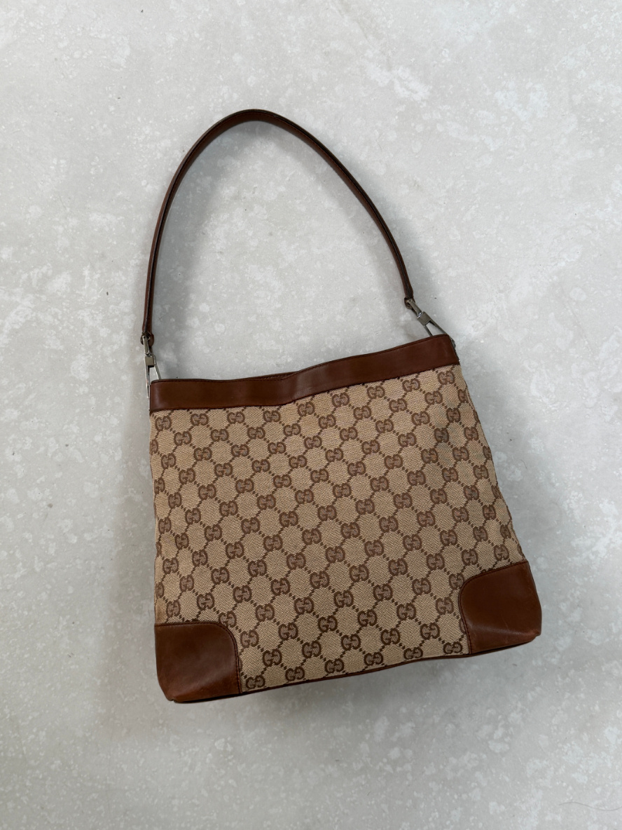 RR ARCHIVE Gucci GG Canvas & Leather Shoulder Bag