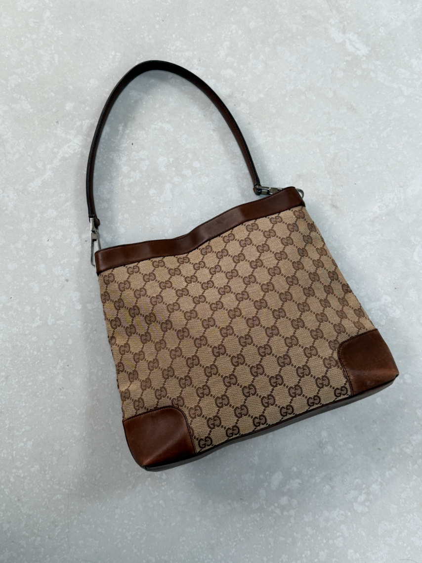 RR ARCHIVE Gucci GG Canvas & Leather Shoulder Bag