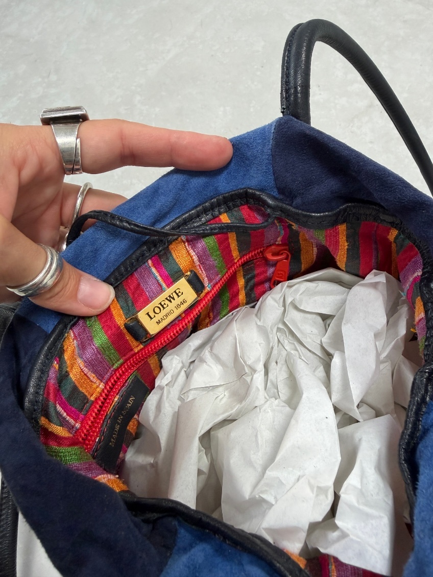 RR ARCHIVE Loewe Suede 2 Tone Bucket Bag