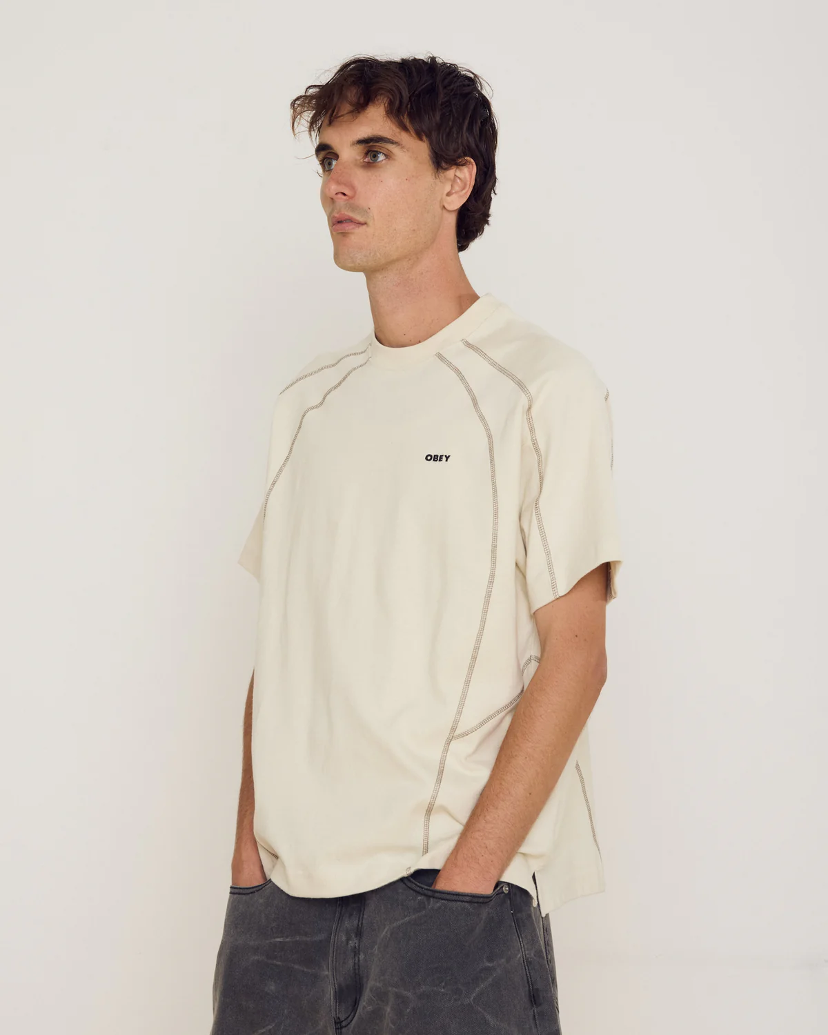 Obey Men Contrast Stitch T-Shirt