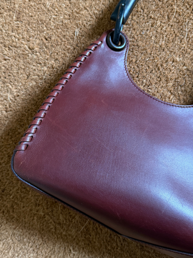 RR ARCHIVE Gucci Leather & Wood Handle Shoulder Bag