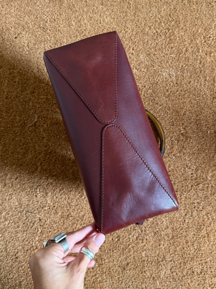 RR ARCHIVE Gucci Leather & Wood Handle Shoulder Bag