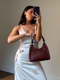 RR ARCHIVE Gucci Leather & Wood Handle Shoulder Bag