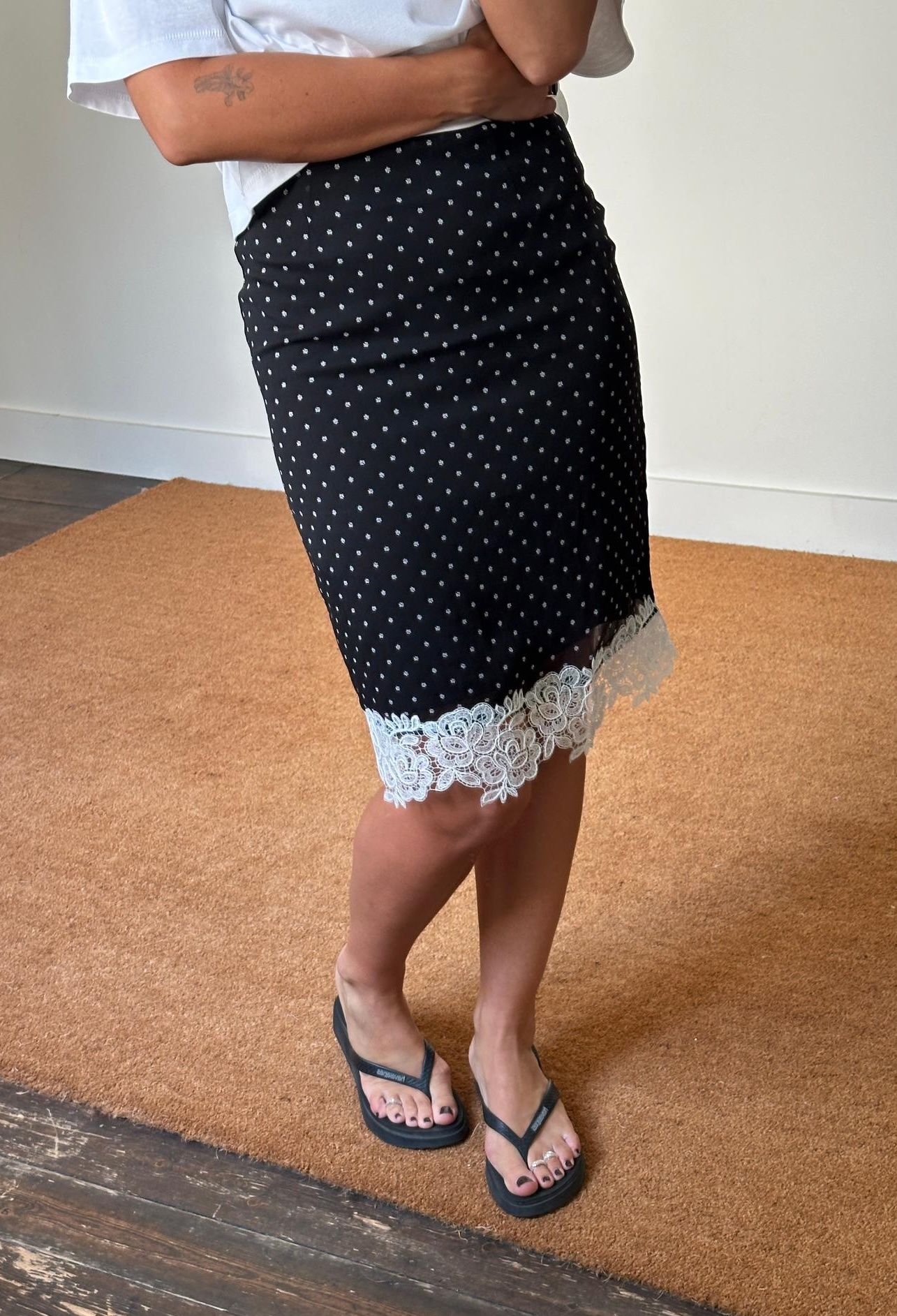 Rotate Laceband Pencilskirt