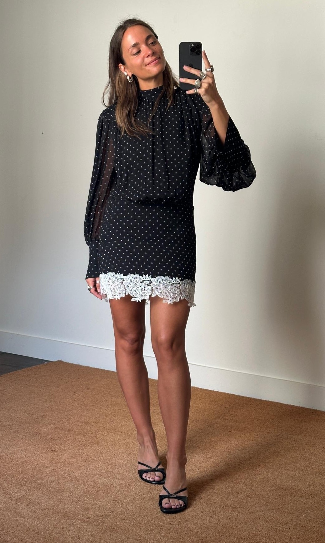 Rotate Lace Minidress