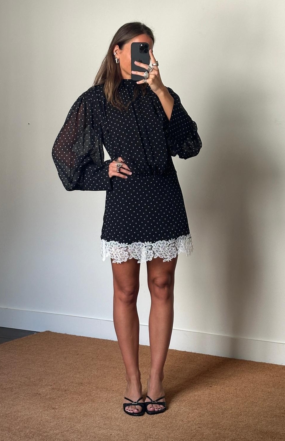 Rotate Lace Minidress