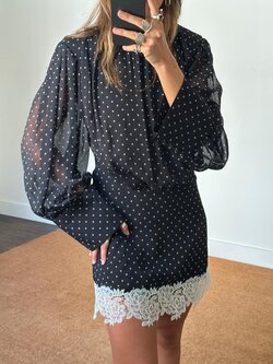 Rotate Lace Minidress