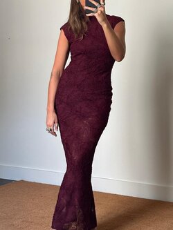 Rotate Flower Mesh Maxi Dress