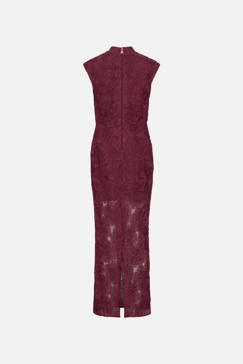 Rotate Flower Mesh Maxi Dress