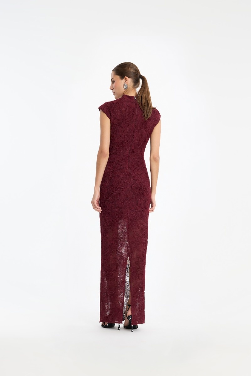 Rotate Flower Mesh Maxi Dress