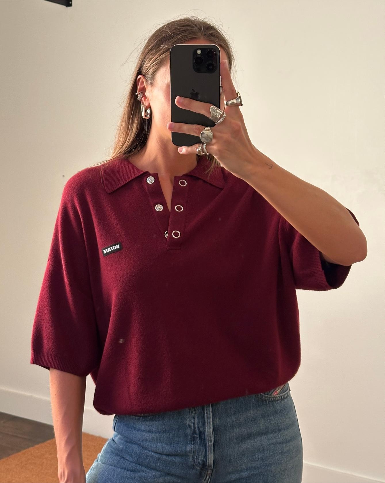 Rotate Slinky Knit Polo