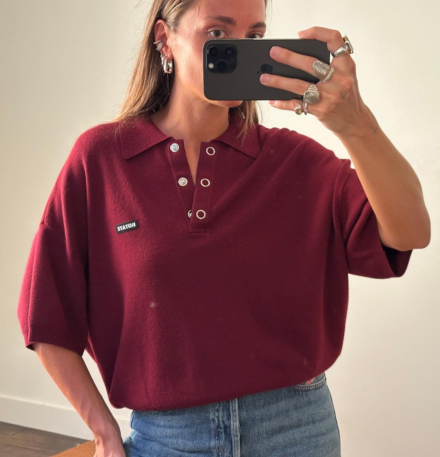 Rotate Slinky Knit Polo