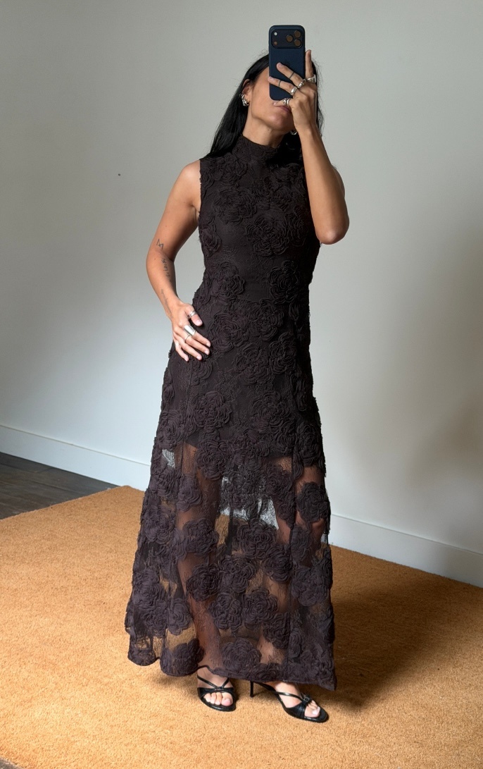 Rotate 3D Flower Maxi Dress