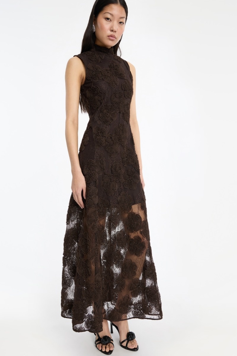 Rotate 3D Flower Maxi Dress