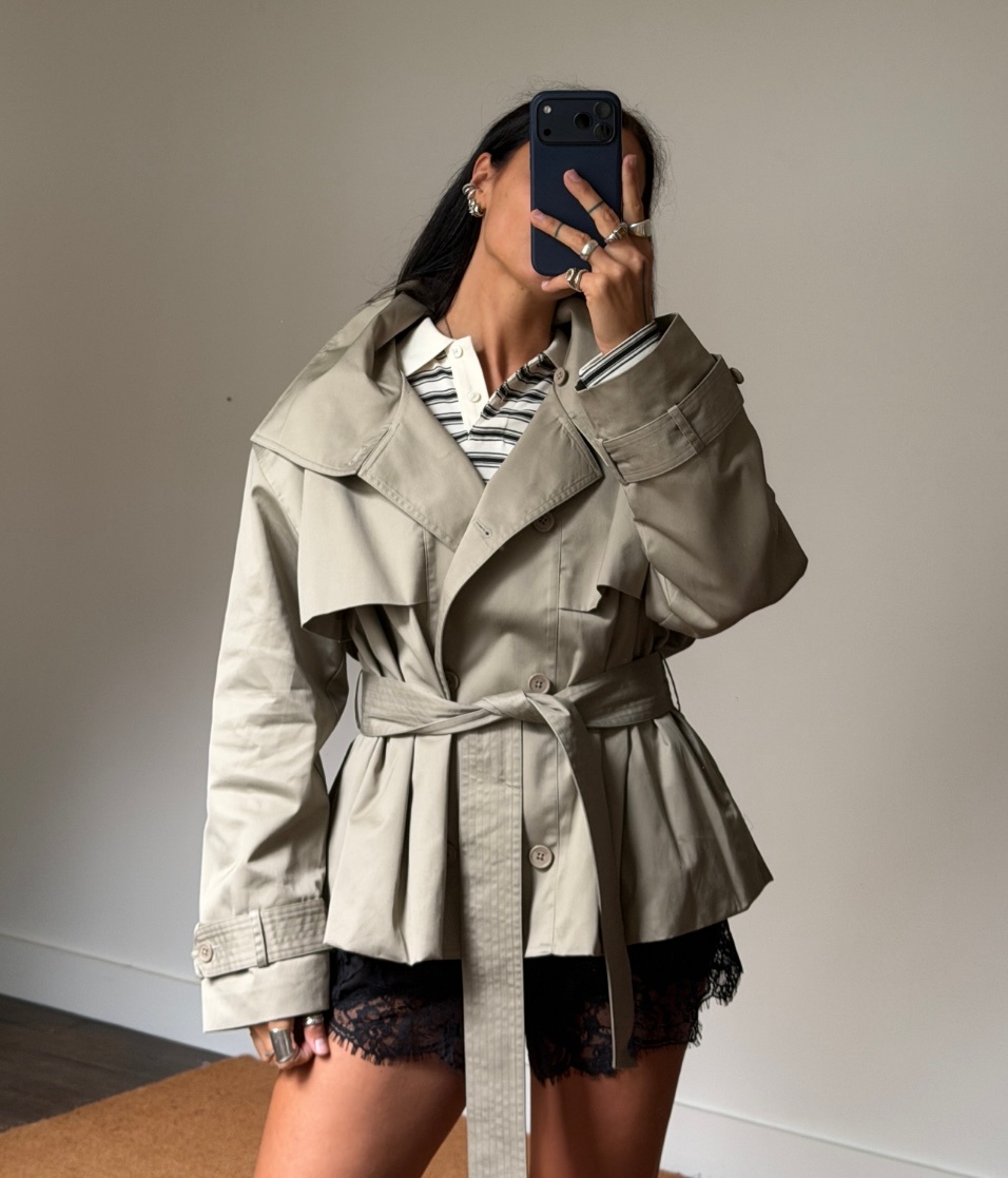 Rotate Short Trench Coat