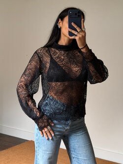 Rotate Lace Longsleeve Blouse