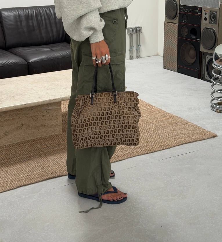RR ARCHIVE Fendi Zucchino Jacquard Midi Tote
