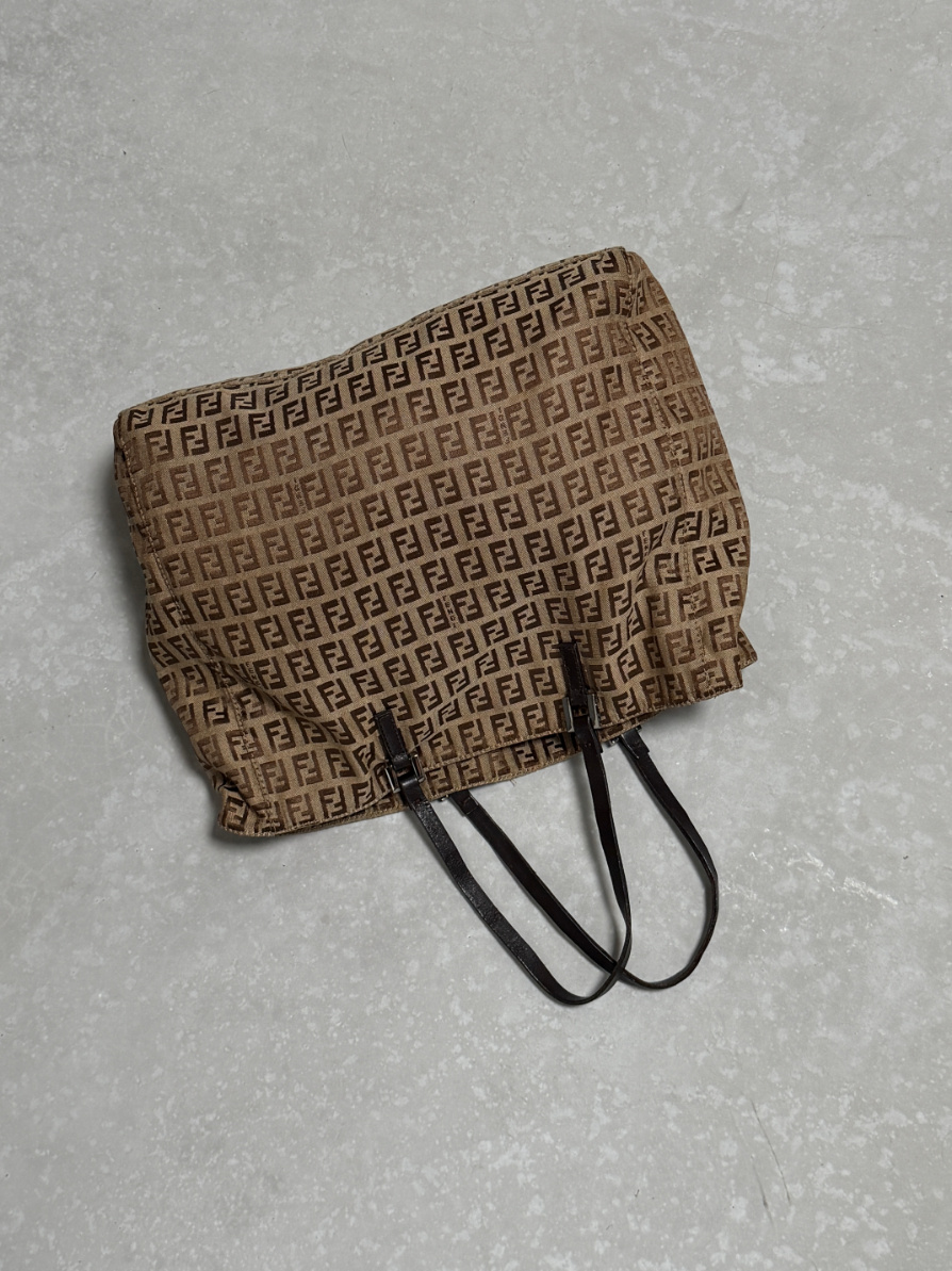 RR ARCHIVE Fendi Zucchino Jacquard Midi Tote