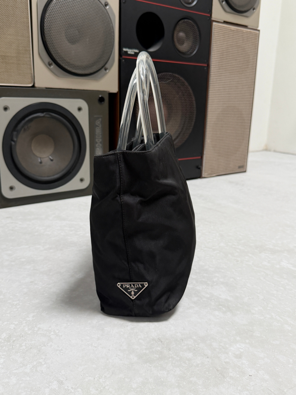 RR ARCHIVE Prada Nylon Plexi Handle Mini Bag