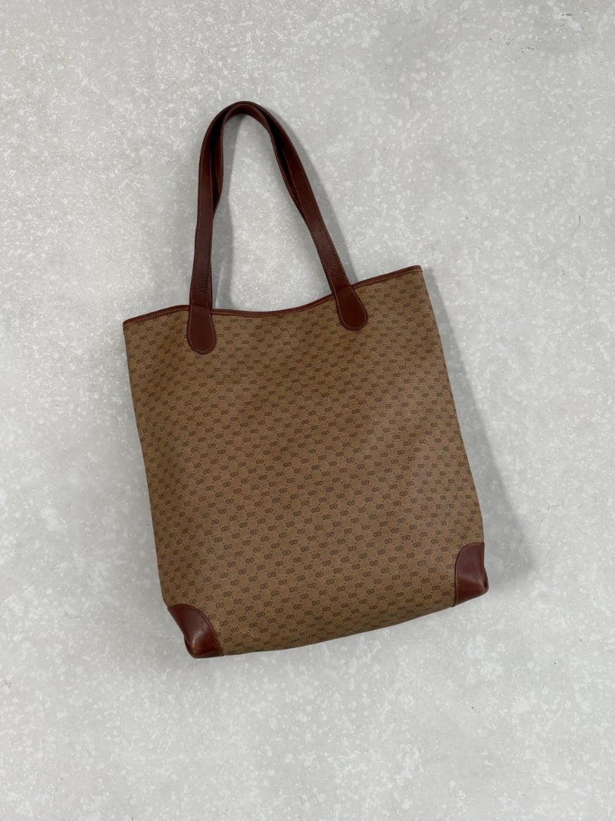 RR ARCHIVE Gucci GG Supreme Web Sherry Line Tote
