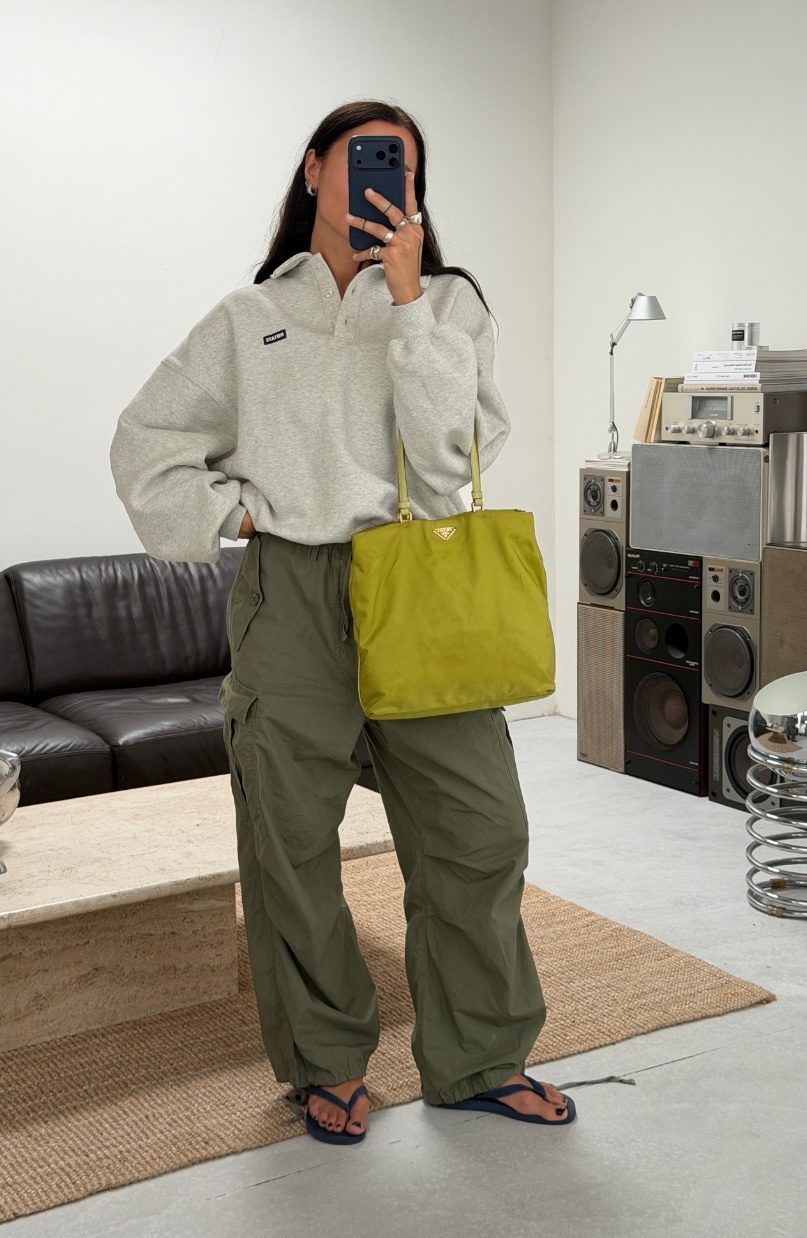 RR ARCHIVE Prada Nylon Tote with Leather Handles