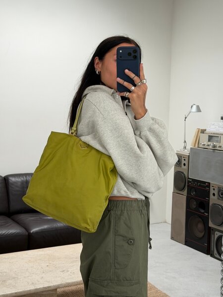 RR ARCHIVE Prada Nylon Tote with Leather Handles