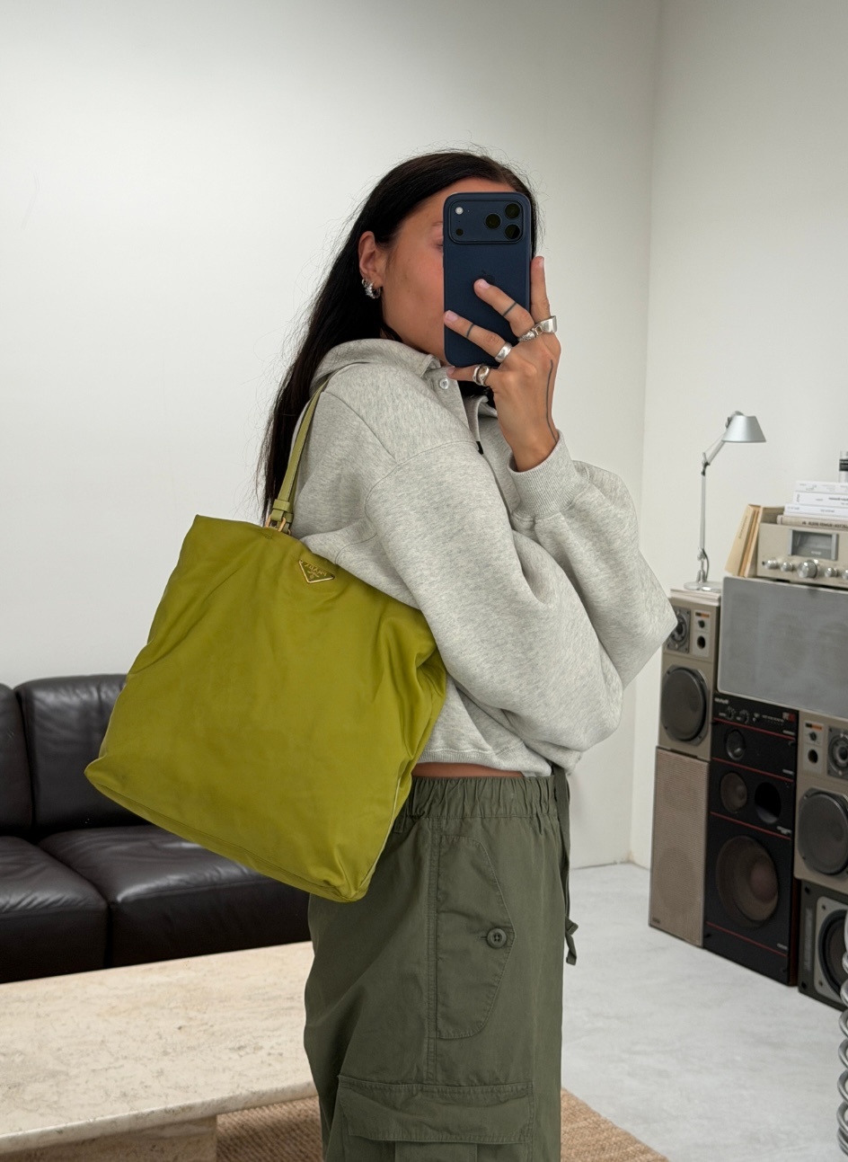RR ARCHIVE Prada Nylon Tote with Leather Handles