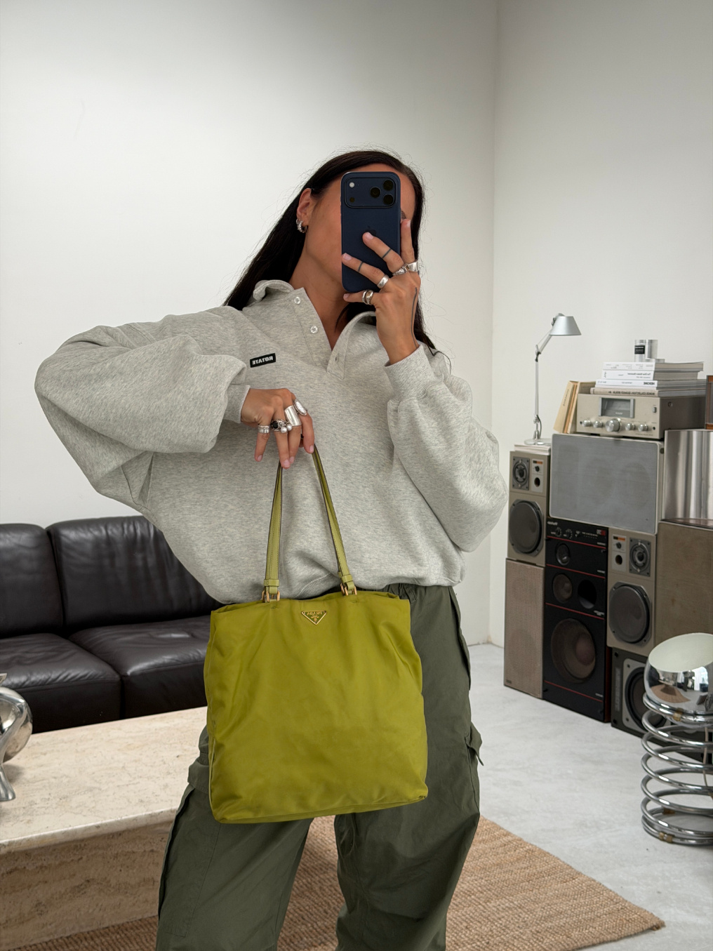 RR ARCHIVE Prada Nylon Tote with Leather Handles