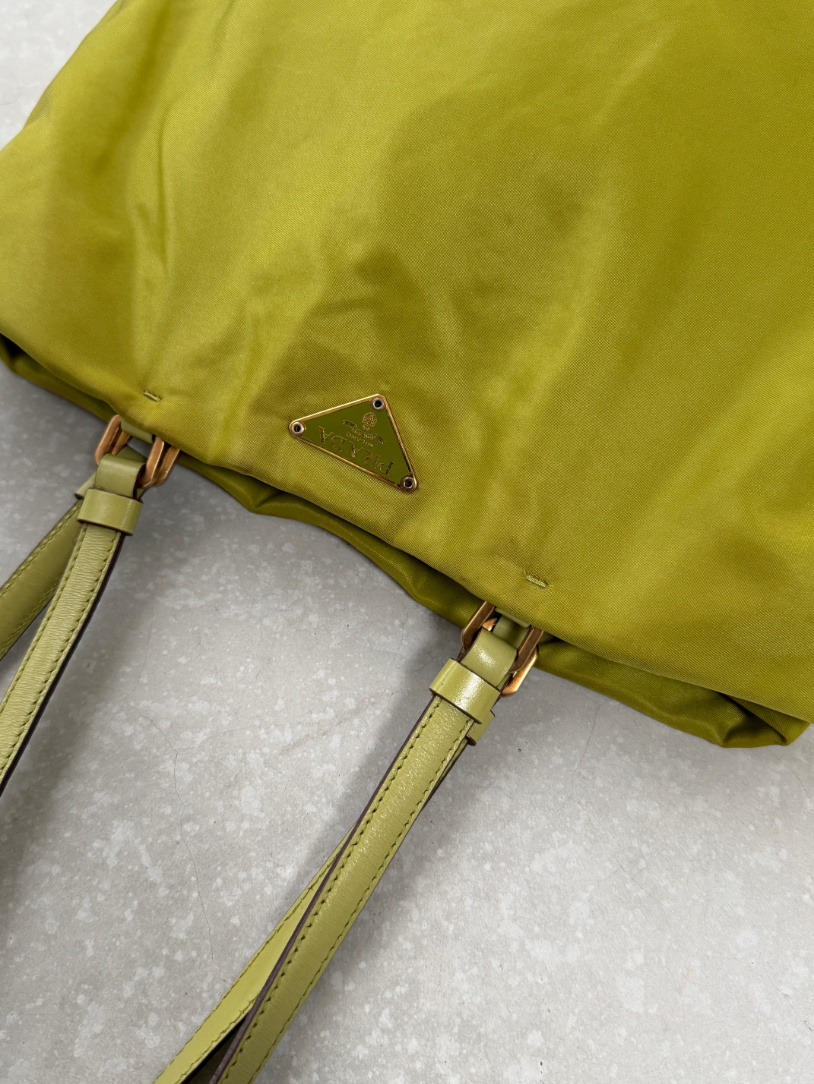 RR ARCHIVE Prada Nylon Tote with Leather Handles