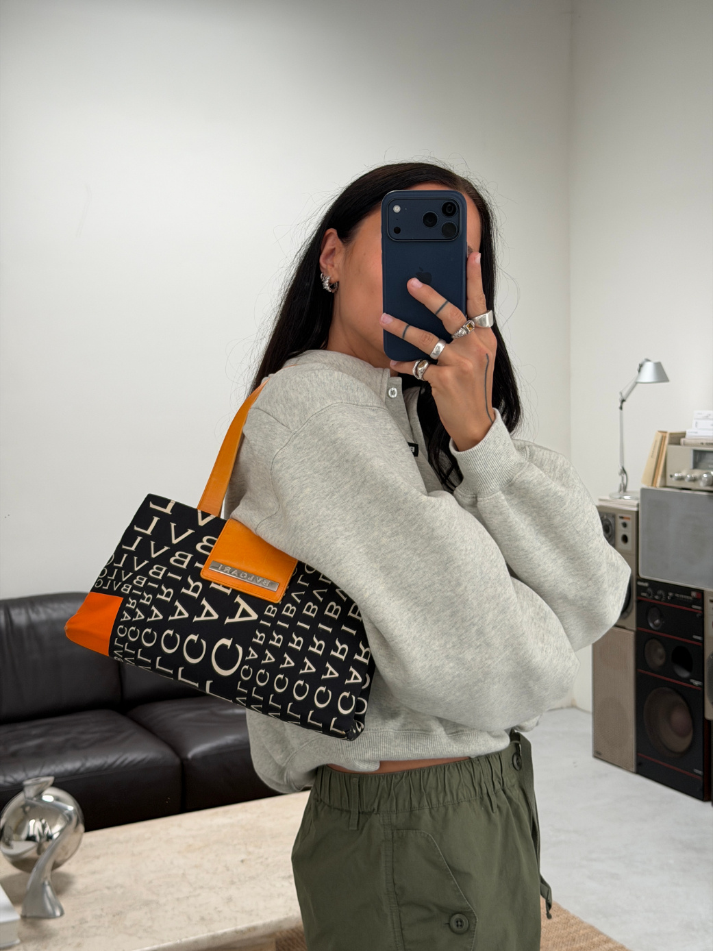 RR ARCHIVE BVLGARI Logo Satin Shoulder Bag