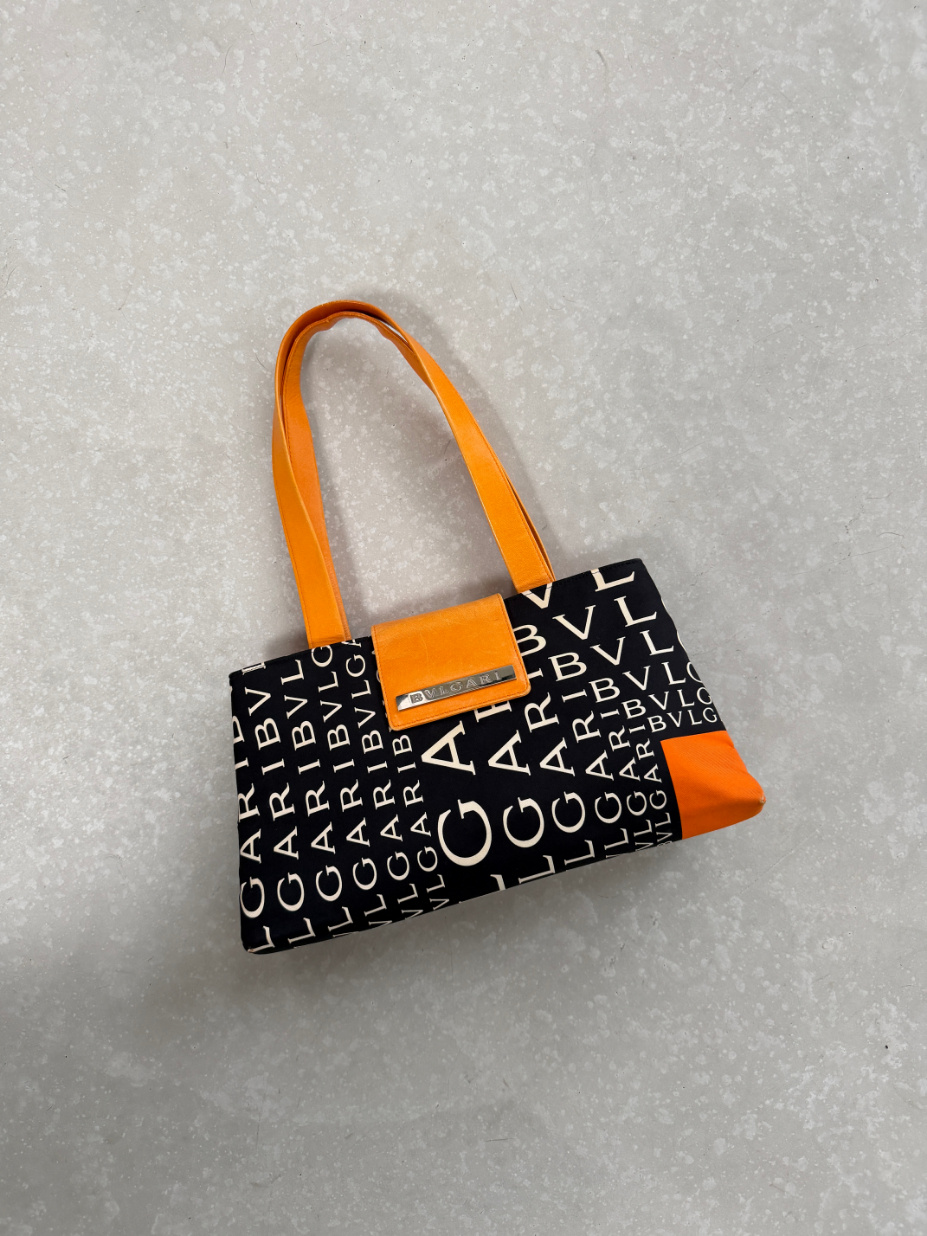 RR ARCHIVE BVLGARI Logo Satin Shoulder Bag