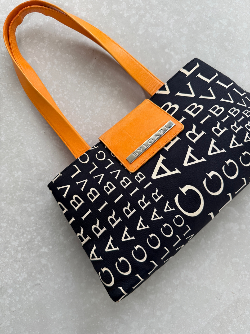 RR ARCHIVE BVLGARI Logo Satin Shoulder Bag