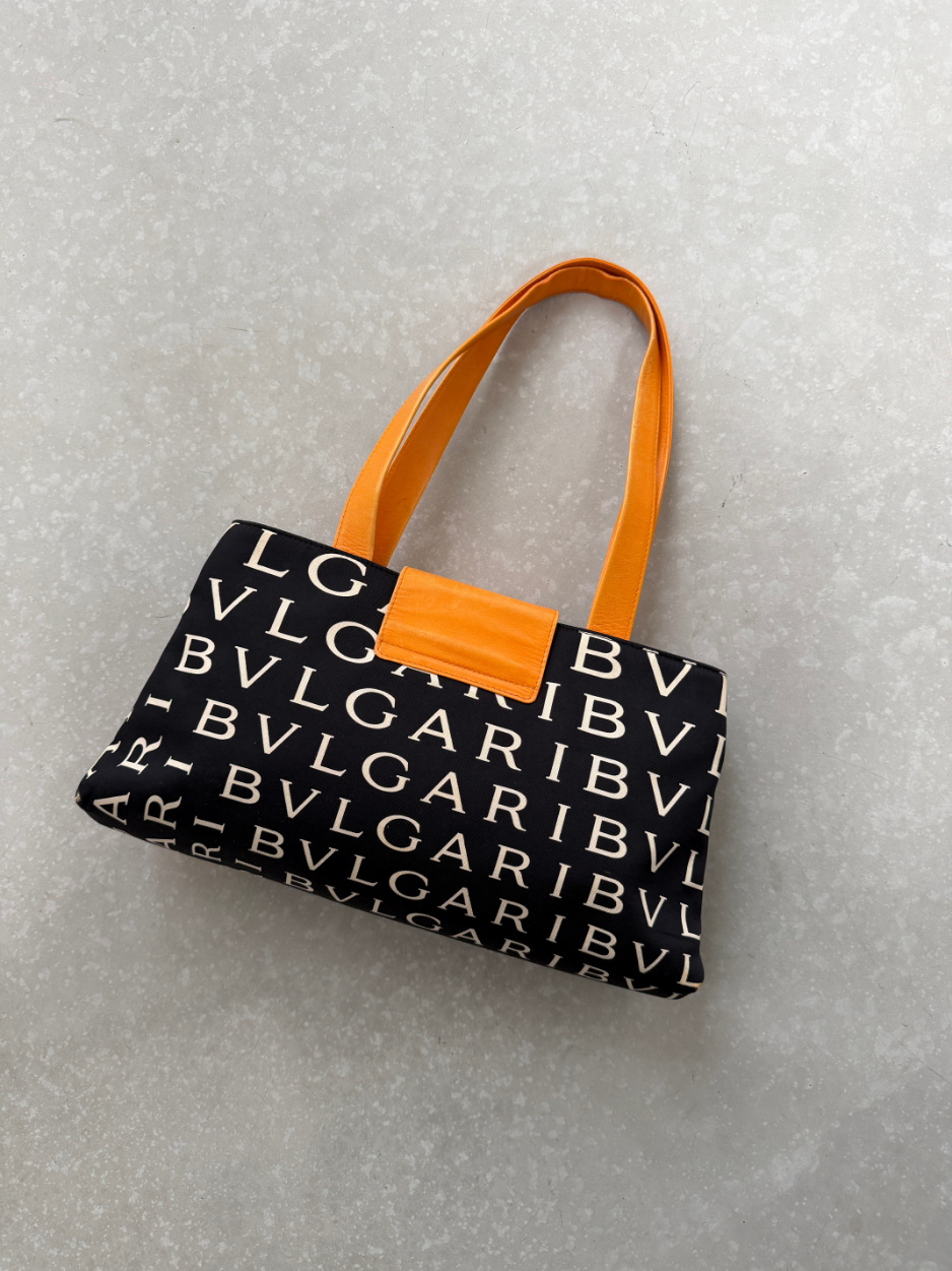 RR ARCHIVE BVLGARI Logo Satin Shoulder Bag