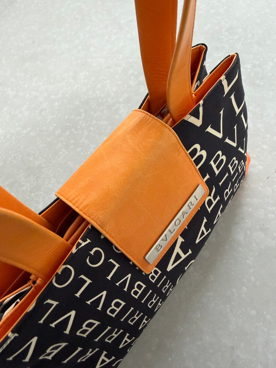 RR ARCHIVE BVLGARI Logo Satin Shoulder Bag