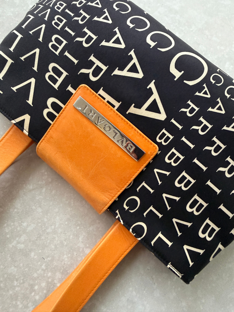 RR ARCHIVE BVLGARI Logo Satin Shoulder Bag