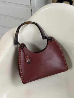 RR ARCHIVE Gucci Leather & Wood Handle Shoulder Bag