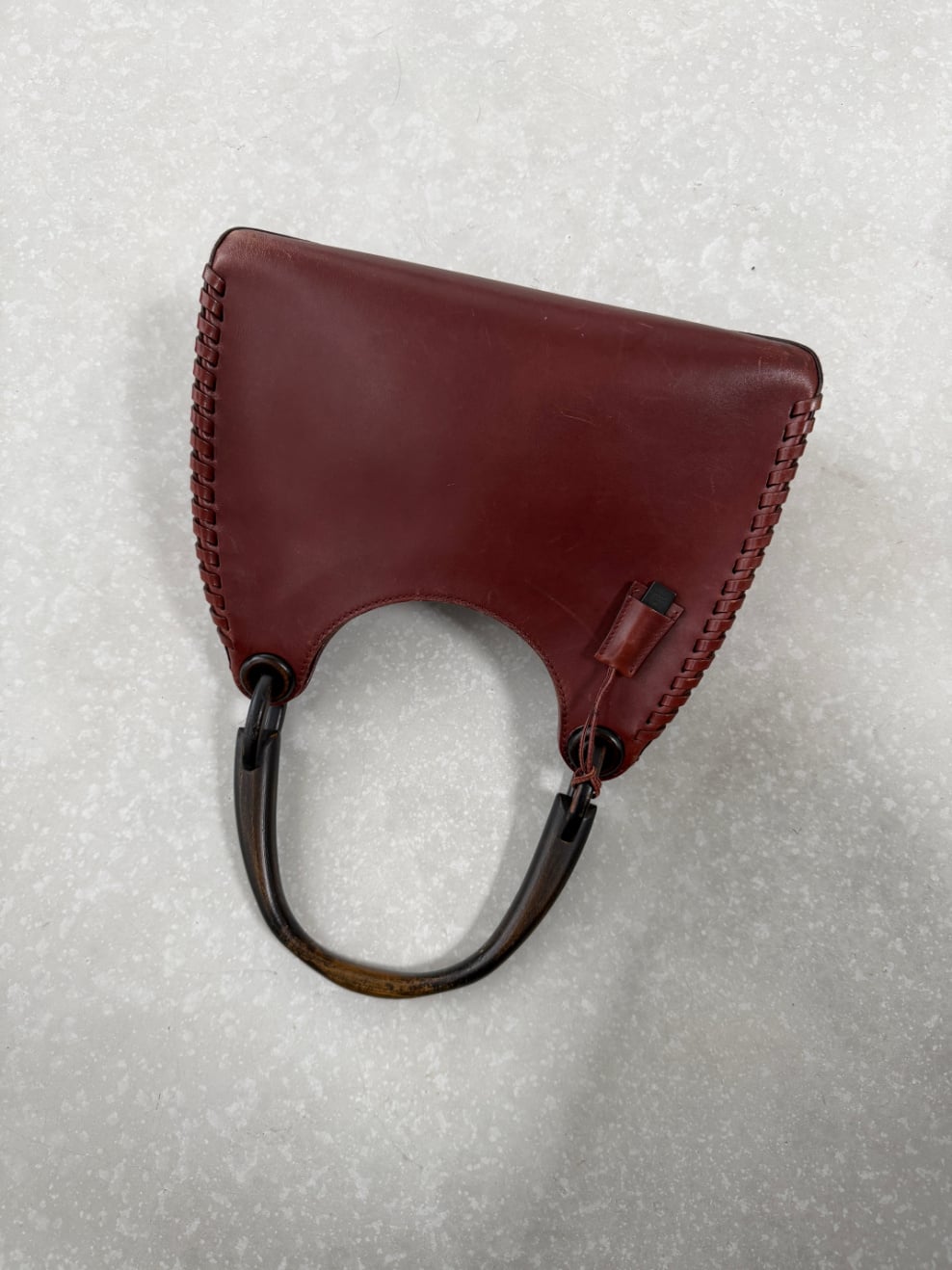 RR ARCHIVE Gucci Leather & Wood Handle Shoulder Bag